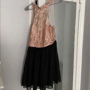 Rose gold and black dress